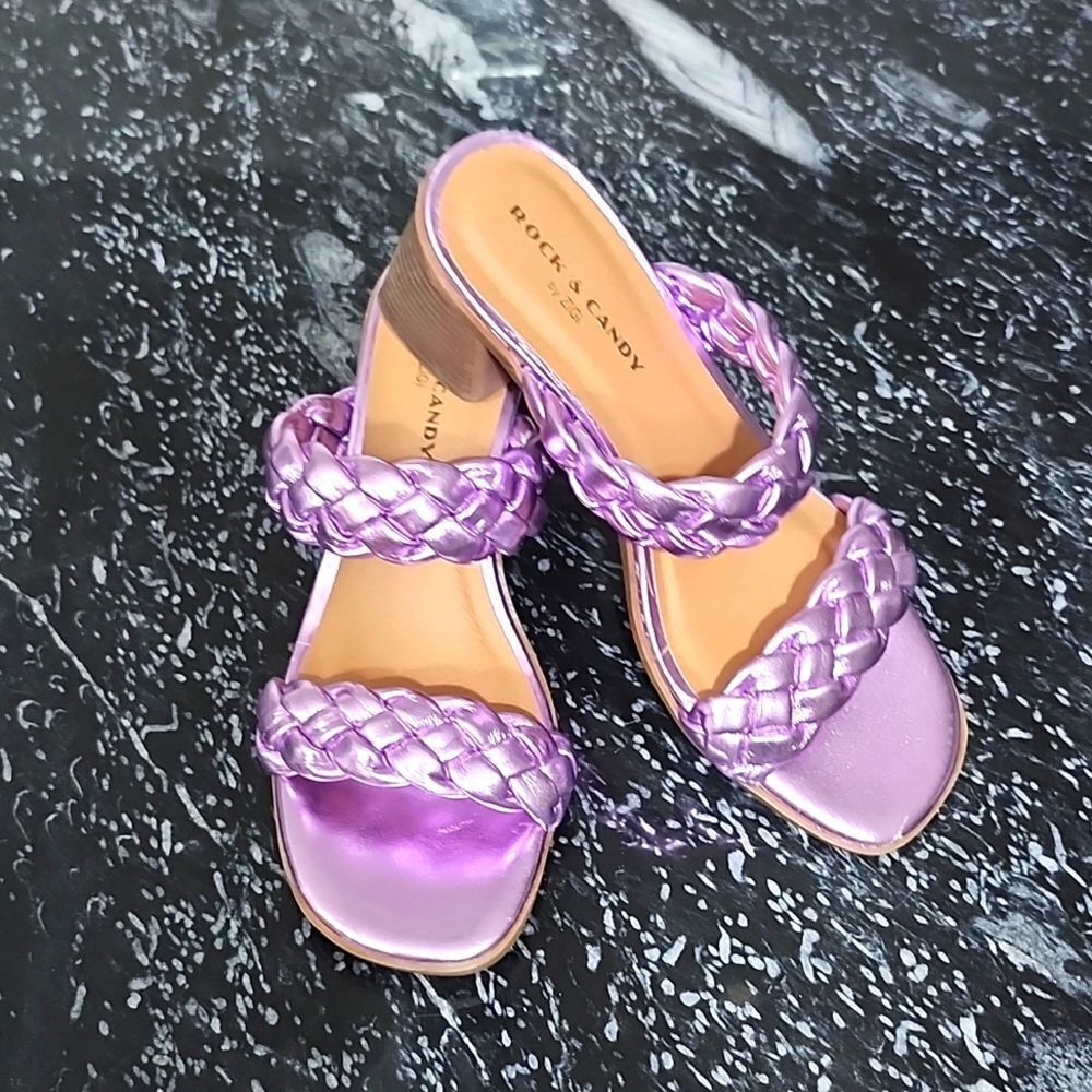 BRAND NEW ROCK&CANDY BY ZIGI DOUBLE BRAIDED STRAPS LOW BLOCK-HEEL SANDAL G1